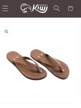 Kiwi Brown Leather Thong Sandals, Size 9